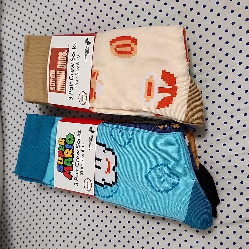 Super mario socks 6 socks